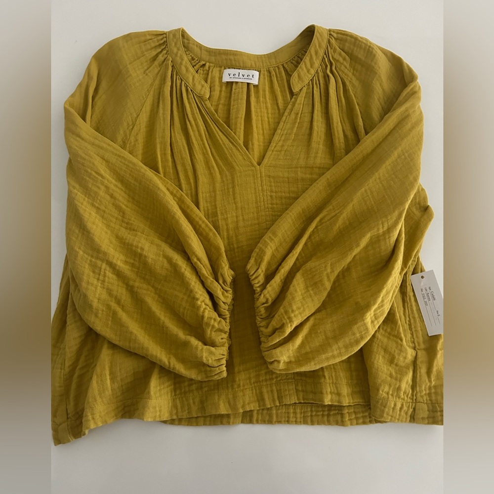Velvet by Graham and Spencer Carla V-Neck Peasant Blouse